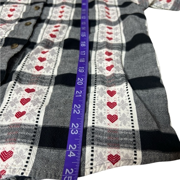 Vintage 90s Krazy Kat Heart Print Plaid Cottagecore Button Down Shirt Size M - Picture 6 of 8